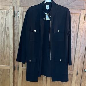 Anne Klein Black Jacket with Gold Accents